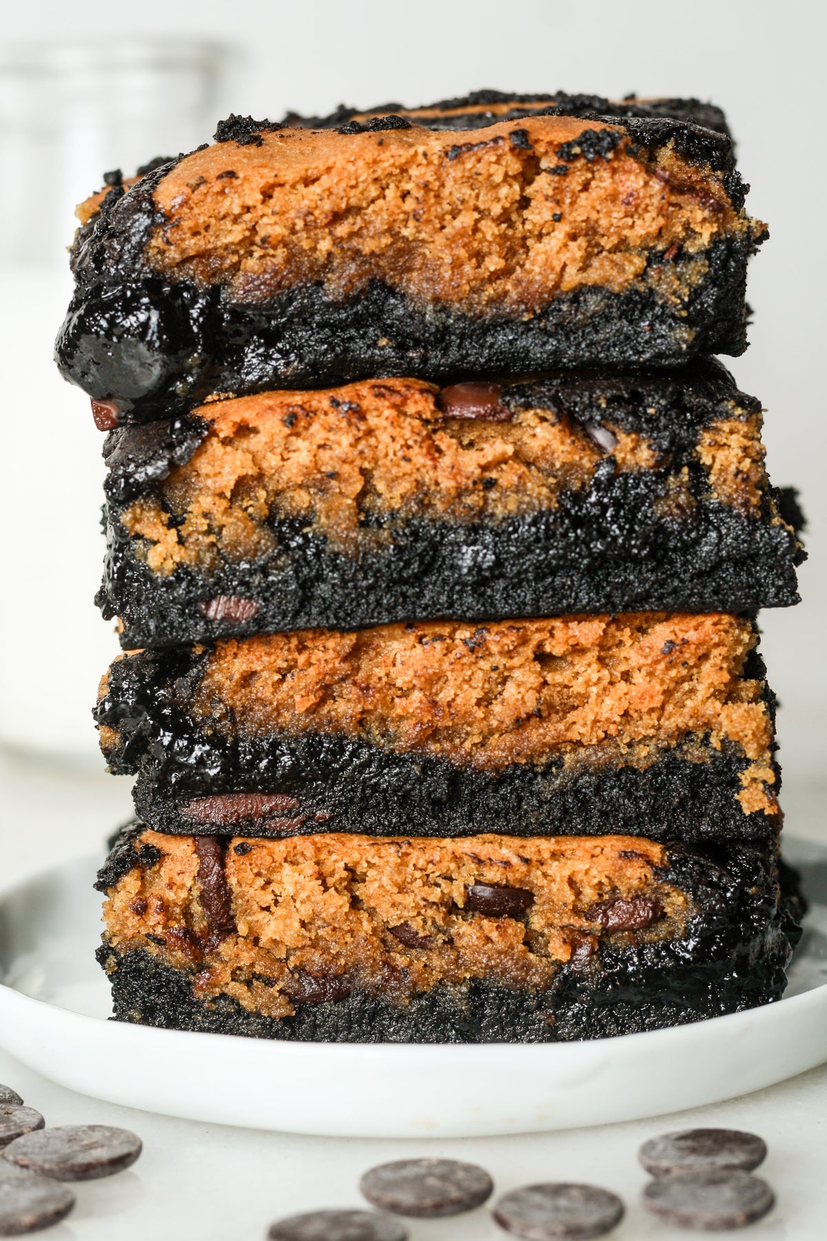 Sweet Addison's Brookies, freshly baked chocolate and cookie brownie bites displayed on a plate.