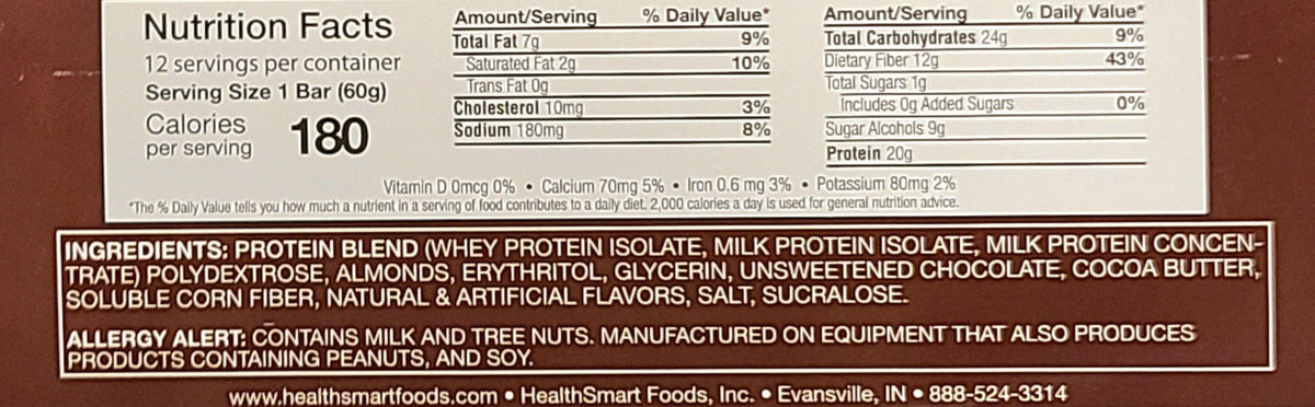 AmBari Nutrition At Last! Double Chocolate Chunk bar showing rich chocolate chunks and smooth texture in a close-up view.