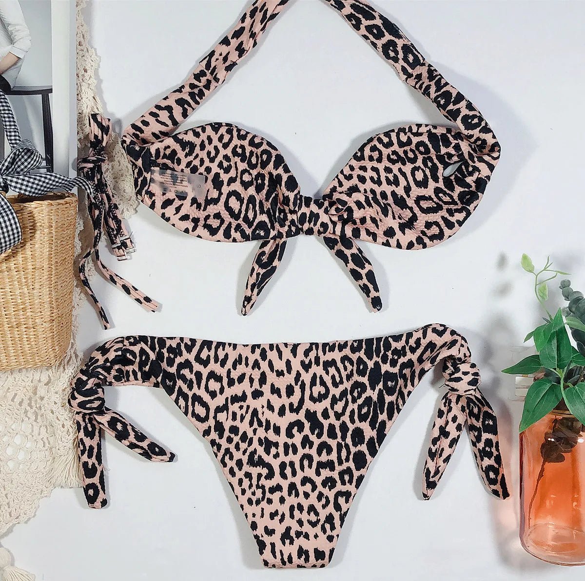 2026 Sexy Bikini Bandeau Women Dot Leopard Bowknot Swimwear Swimsuit Female Beach Bikinis Set Bathing Suit Trajes De Bano Mujer - BACKUPMYFILESNOW.COM®