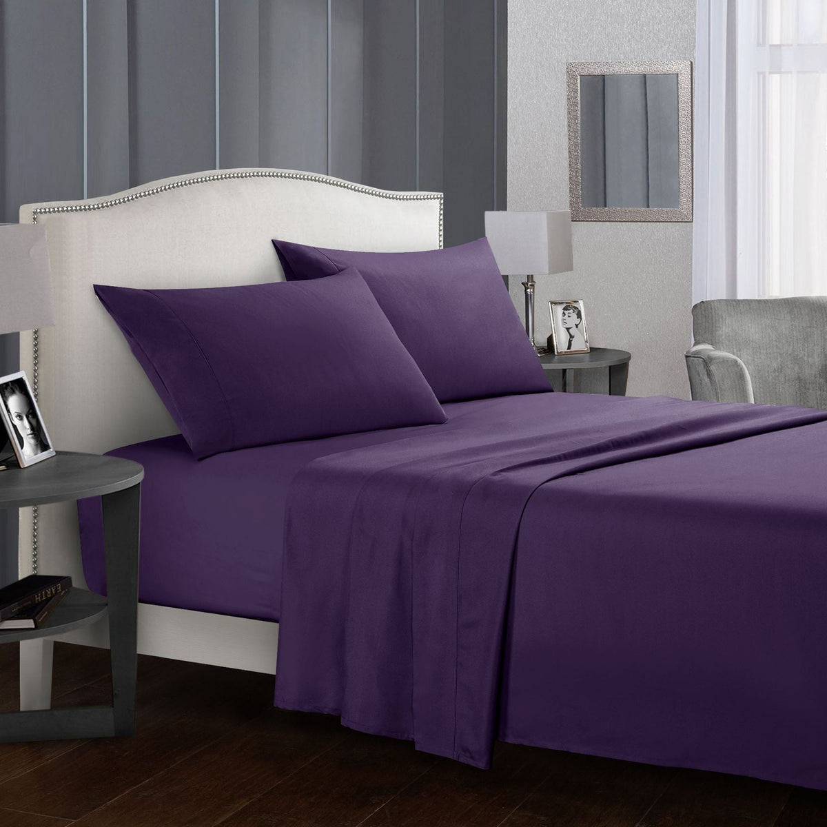 Four-piece bed sheet set by My Store, featuring a coordinated fitted sheet, flat sheet, and pillowcases