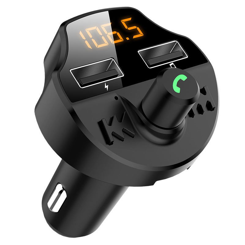 T66 car MP3 Bluetooth player with compact dashboard design and digital display