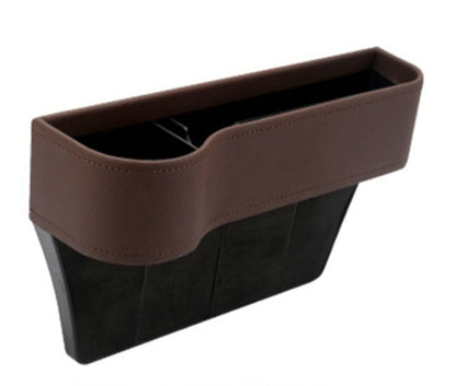 Black PU leather storage box with a structured rectangular design and hinged lid