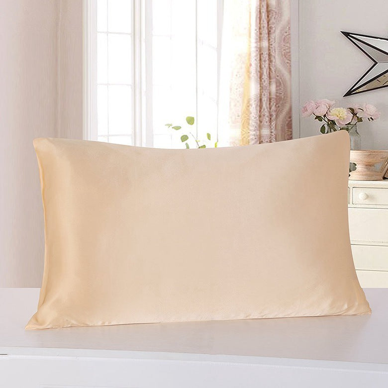 Solid color satin simulation silk single pillowcase in ice silk fabric