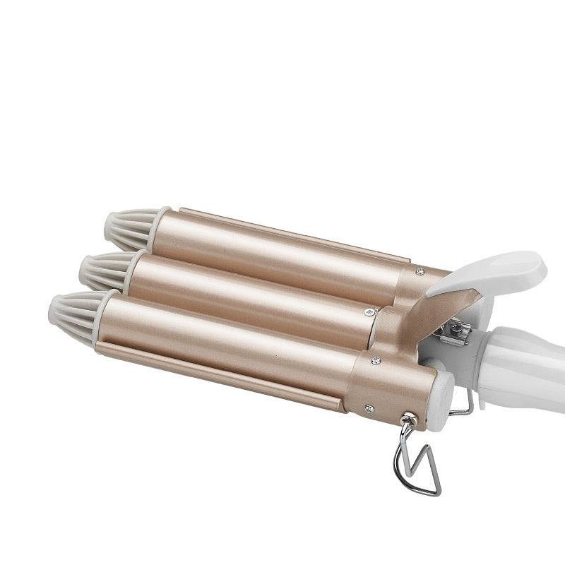 My Store three-tube curling iron with triple barrels for creating defined waves