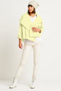 Nylon Cropped Asymmetrical Jacket - Citron