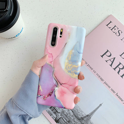 Marble phone case with white and gray veined design by My Store