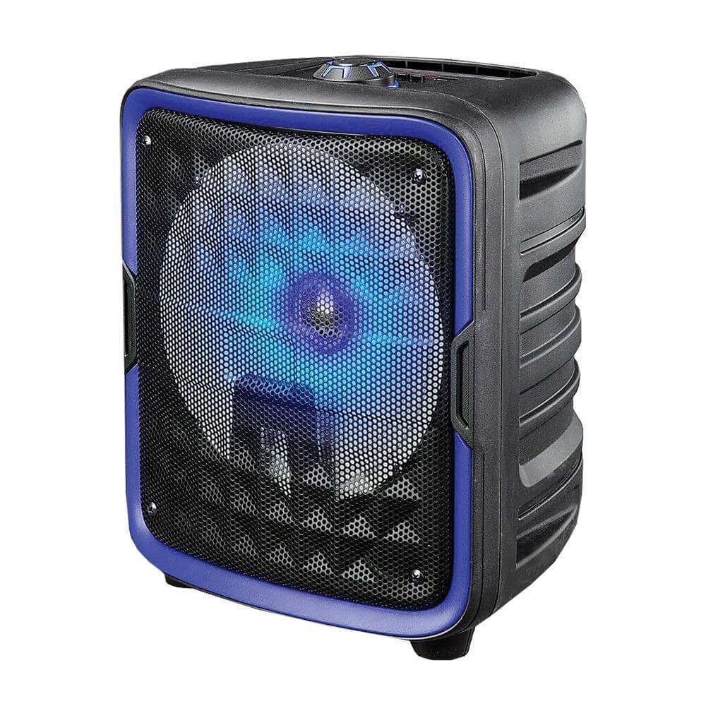 Supersonic IQ Sound 8-inch Bluetooth speaker with true wireless technology, showcasing its sleek design and control buttons.