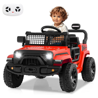 Kids riding a pink 12V electric ride-on truck by GBruno Store with realistic design and sturdy wheels.
