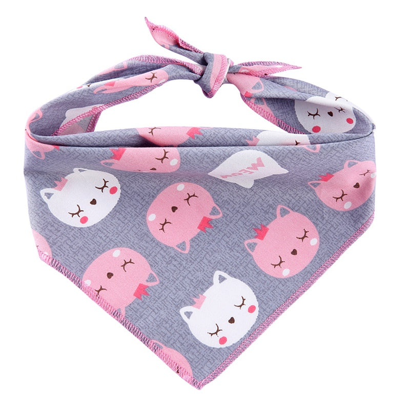 Dog triangle scarf by My Store, patterned pet neck accessory displayed flat