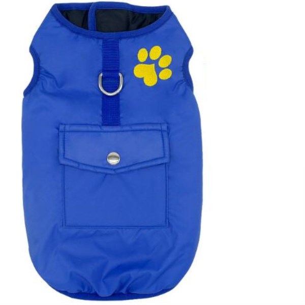 Winter cotton coat for dogs, warm pet clothing in soft fabric with button closure and hood