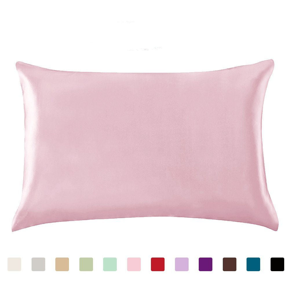 Solid color satin simulation silk single pillowcase in ice silk fabric