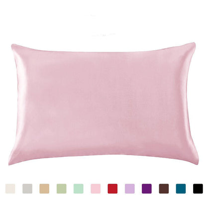 Solid color satin simulation silk single pillowcase in ice silk fabric