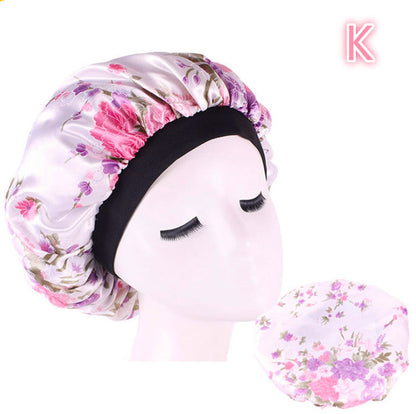 Beauty print satin silk bonnet sleep night cap by My Store
