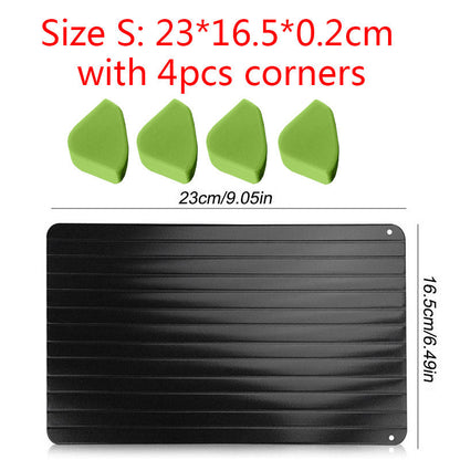 Fast defrosting aluminum thaw tray plate for kitchen food thawing