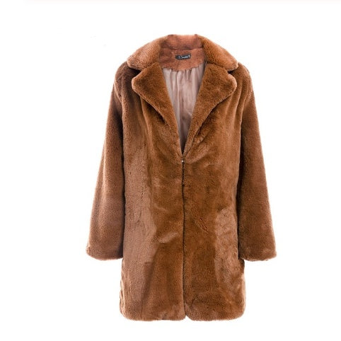 Women's faux fur coat streetwear by My Store in a stylish full-length design