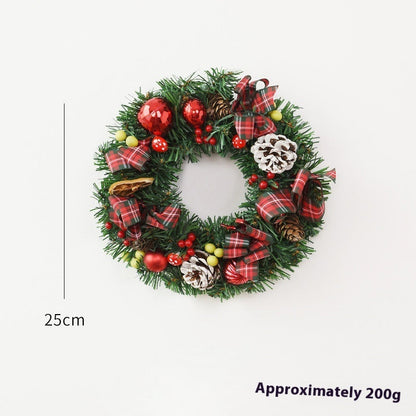 Christmas garland bow door hanging with festive ribbon for window and Christmas decoration