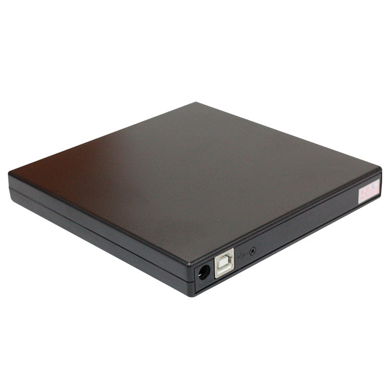 USB external portable mobile DVD burning drive, compact black optical disc writer with USB connection