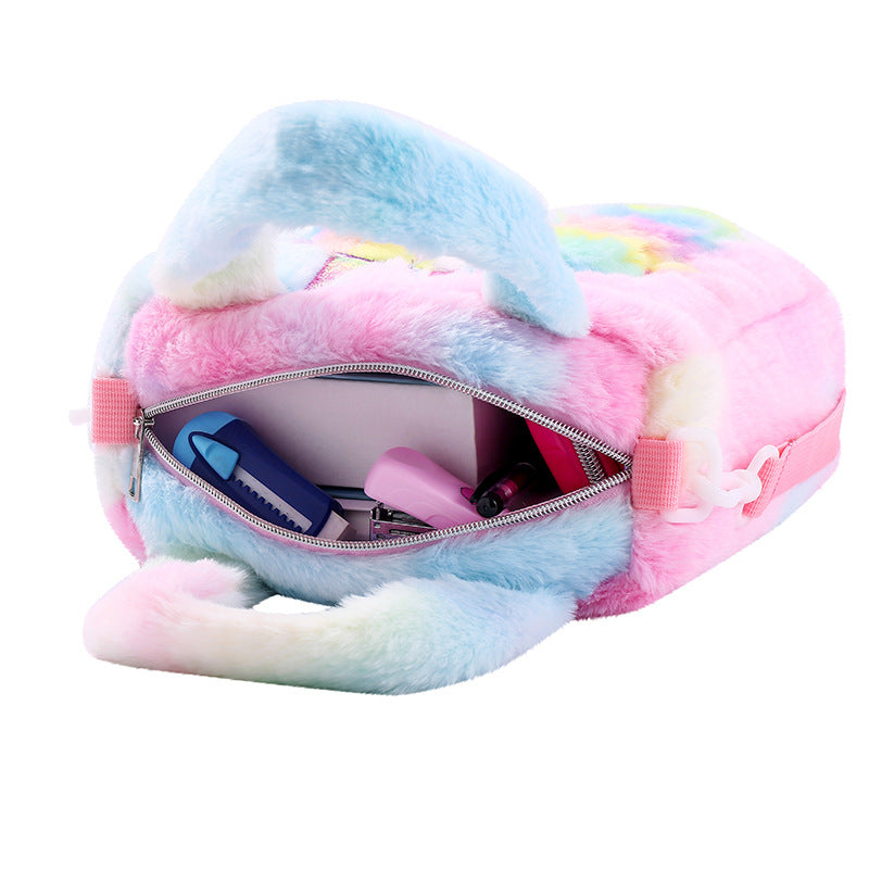 Pink unicorn girls' handbag by PAWSOME PETS with a playful design and adjustable strap, perfect for young fashion enthusiasts.