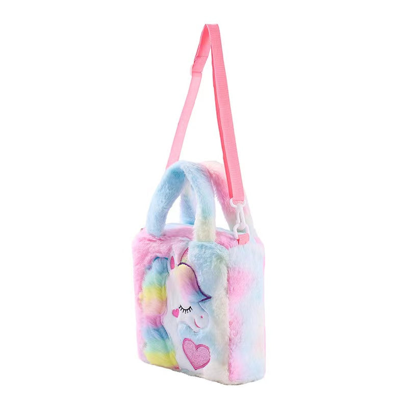 Pink unicorn girls' handbag by PAWSOME PETS featuring a cute unicorn design, perfect for young fashion enthusiasts.