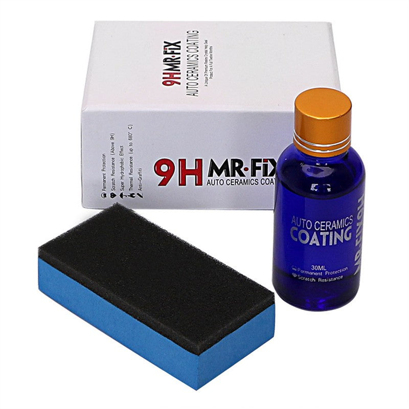 Anti-scratch car super ceramic coating bottle and packaging displayed against a plain background