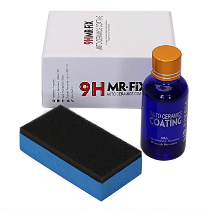 Anti-scratch car super ceramic coating bottle and packaging displayed against a plain background