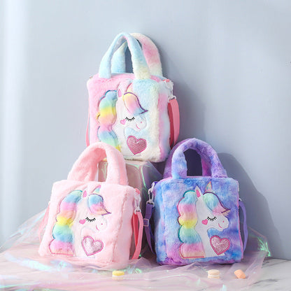 Pink unicorn girls' handbag by PAWSOME PETS with cute unicorn design and practical handles, ideal for young fashion enthusiasts.