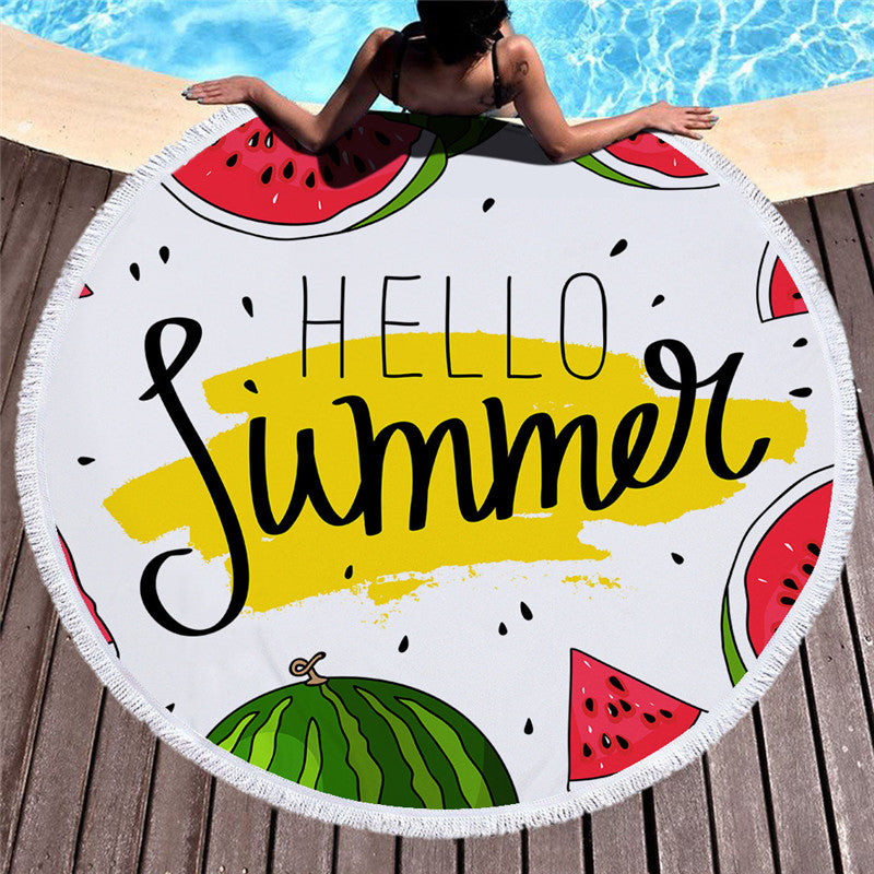 Printed microfiber beach towel cushion with colorful design, My Store