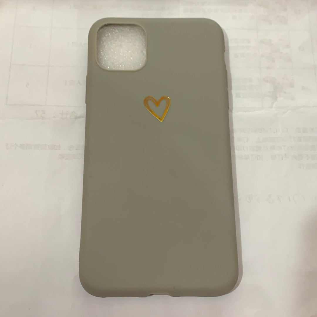 Small love heart iPhone case compatible with Apple devices, simple design