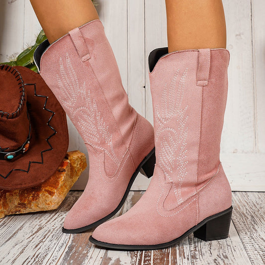 Women's leather and suede denim shoes for autumn and winter by My Store