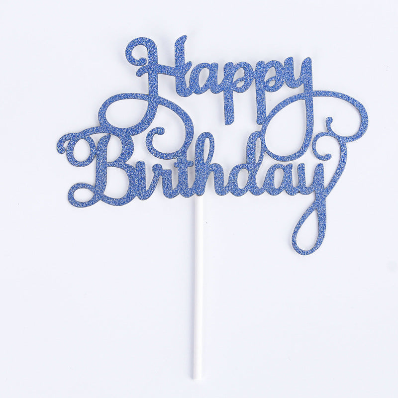 English happy birthday cake flag cake insert with colorful birthday design