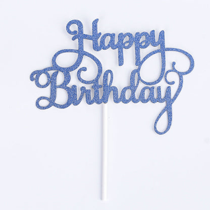 English happy birthday cake flag cake insert with colorful birthday design