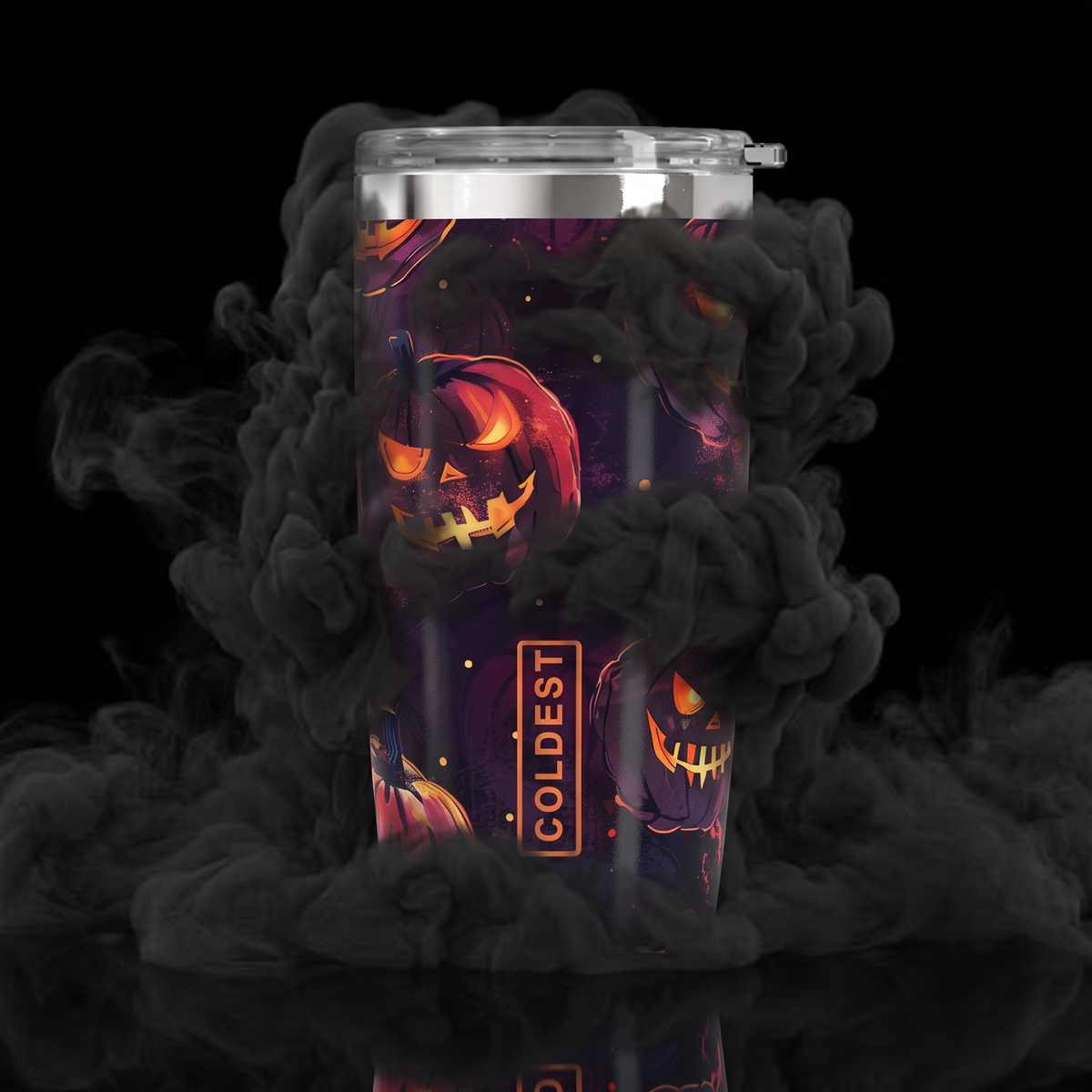 Coldest 20 oz Tumbler v2 for hydration, featuring a pumpkin patch design with vibrant orange and green colors.