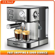 20Bar Household Espresso Machine Semi Auto Coffee Maker with Milk Frother Steam Wand Pressure Gauge 54oz Water Tank Coffee Maker - BACKUPMYFILESNOW