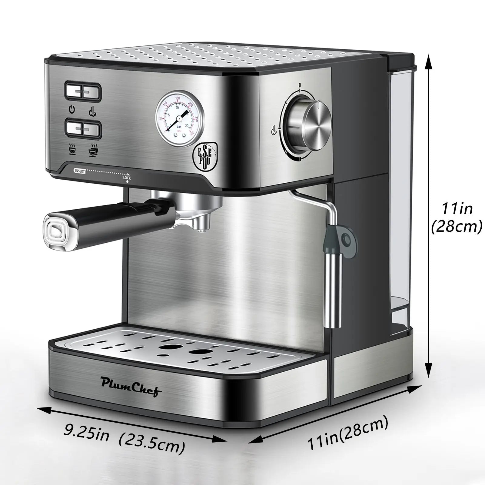 20Bar Household Espresso Machine Semi Auto Coffee Maker with Milk Frother Steam Wand Pressure Gauge 54oz Water Tank Coffee Maker - BACKUPMYFILESNOW