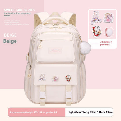 Large capacity student schoolbag children’s backpack with burden-reduction design