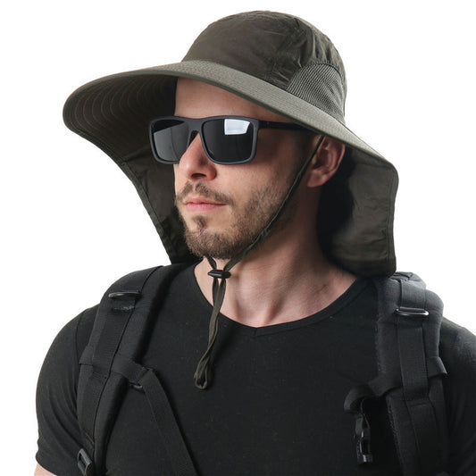 Men's and women's outdoor sun protection ventilation cap with breathable mesh panels