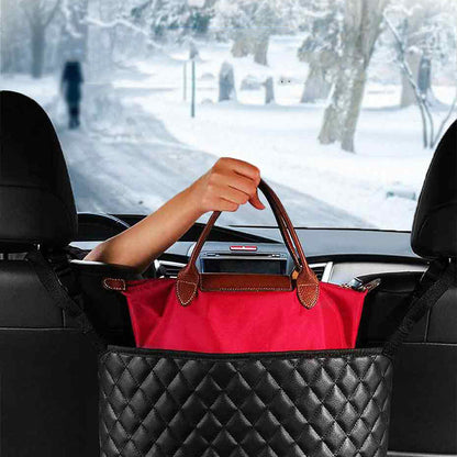 Car storage bag handbag holder and car seat organizer for tidy auto interior storage