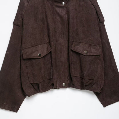 Women's retro suede jacket coat in classic design