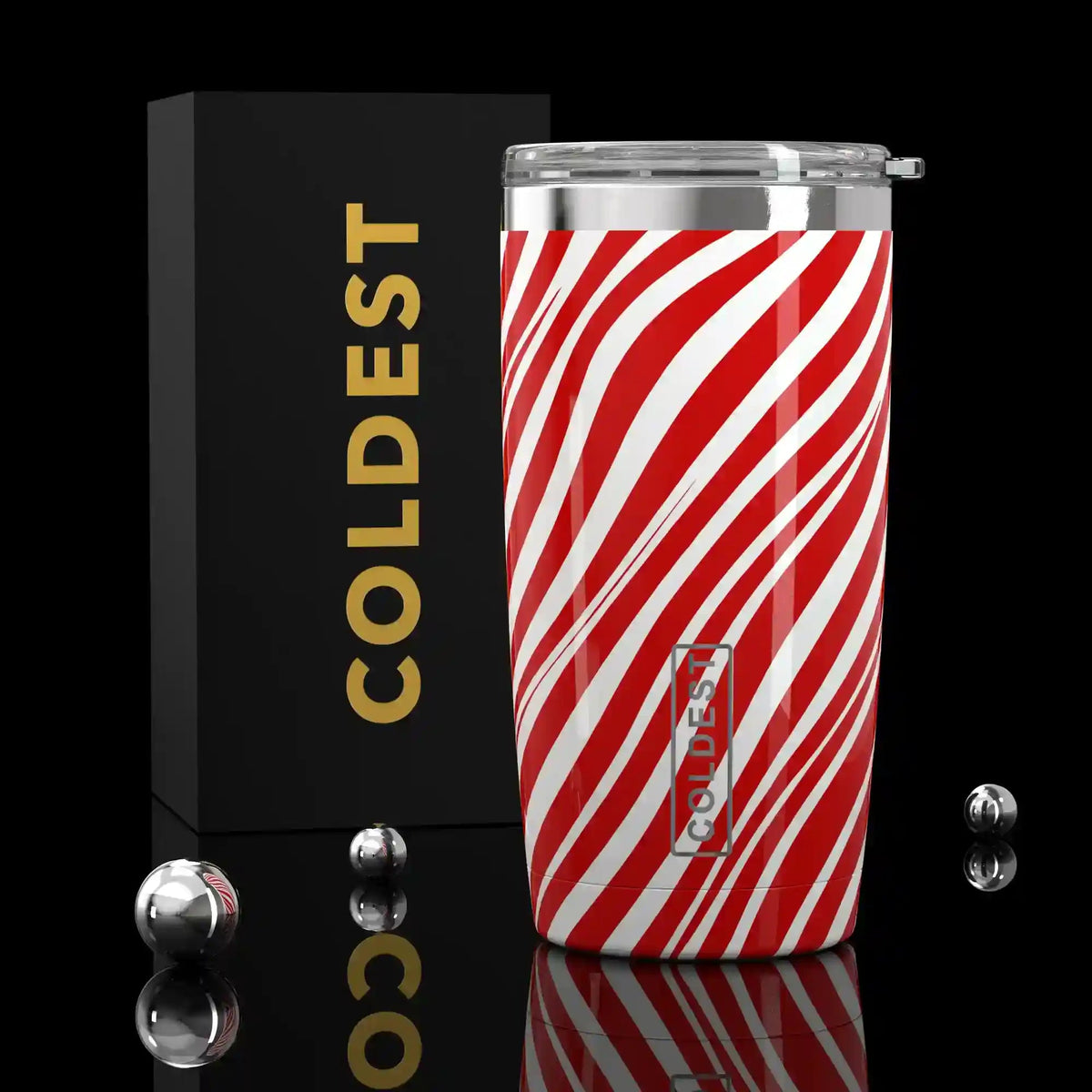Coldest 20 oz Tumbler v2 hydration bottle with a camouflage canyon design, stainless steel body, and spill-proof lid.