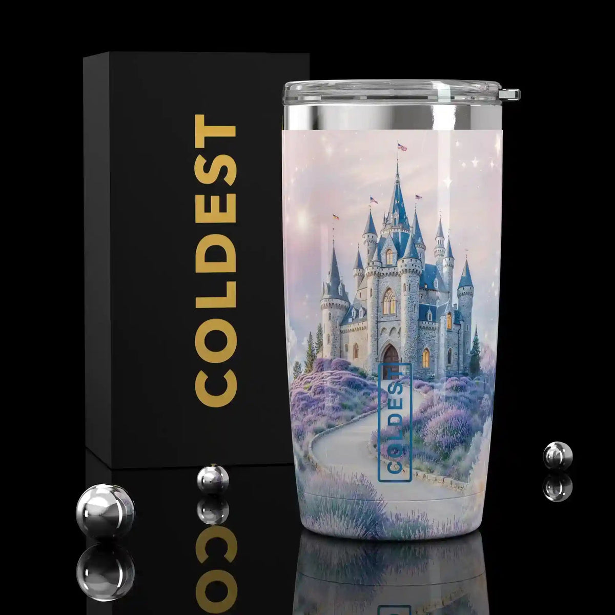 Coldest 20 oz Coldest Tumbler v2 for hydration, black stainless steel with a spill-proof lid and sleek design.