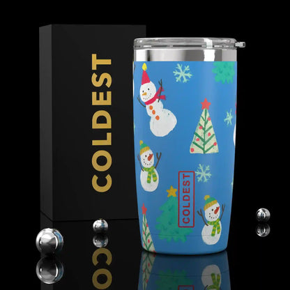 Coldest 20 oz Tumbler v2 hydration bottle with insulated stainless steel design and clear lid, featuring the Coldest brand logo.