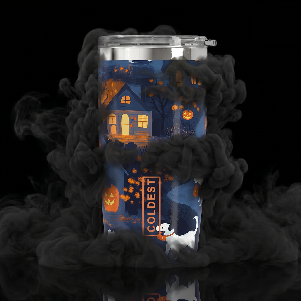 Coldest 20 oz Tumbler v2 hydration bottle featuring a Paw or Treat design, durable stainless steel construction, and double-wall insulation.