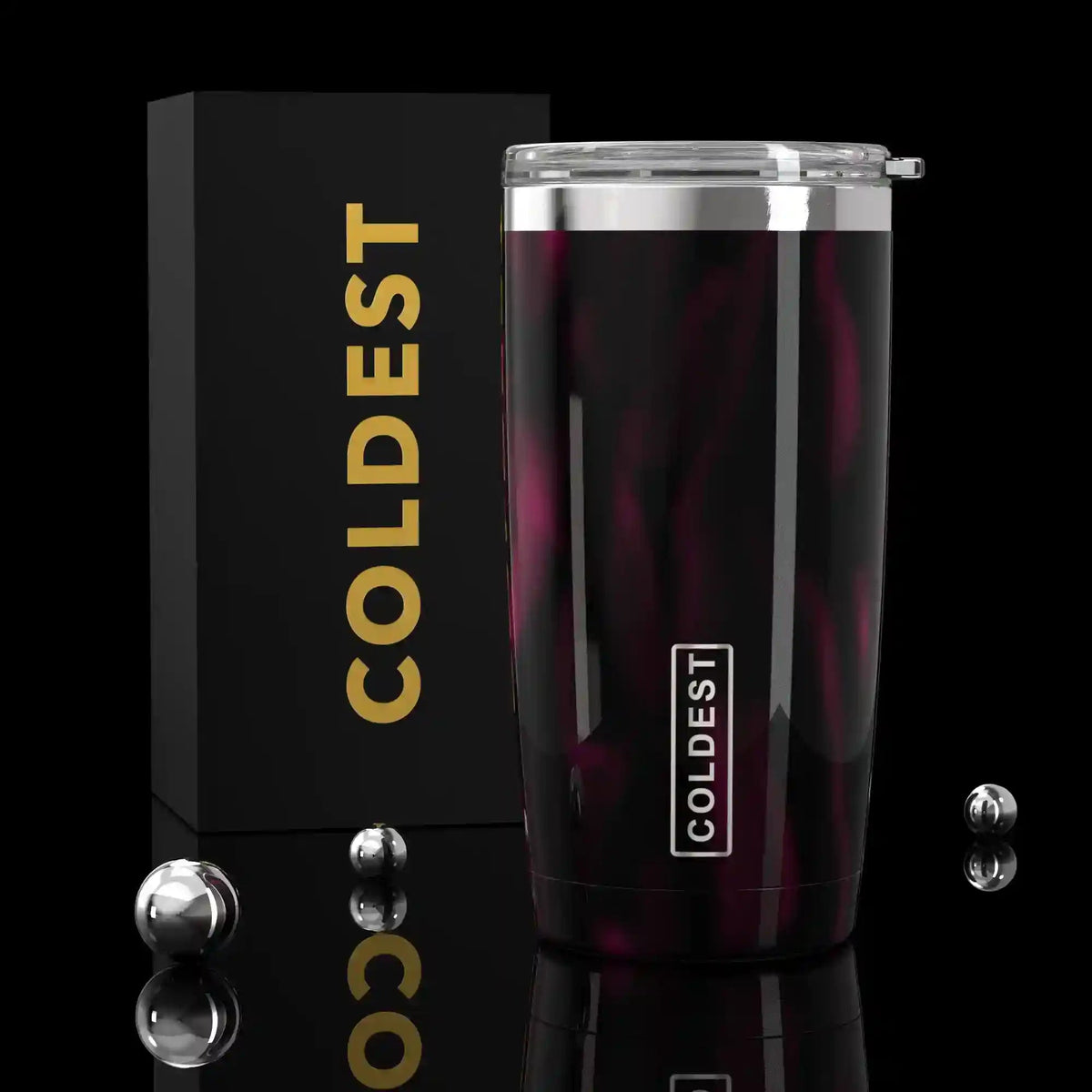 Coldest 20 oz Tumbler v2 hydration bottle with a sleek design and spill-resistant lid, perfect for keeping drinks cold or hot.