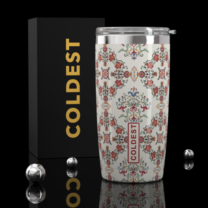 Coldest 20 oz Tumbler v2 hydration bottle with stainless steel design and clear lid, perfect for keeping drinks cold or hot.