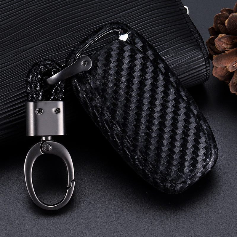 Carbon fiber silicone car key case with sleek textured finish for Type 0 key fob