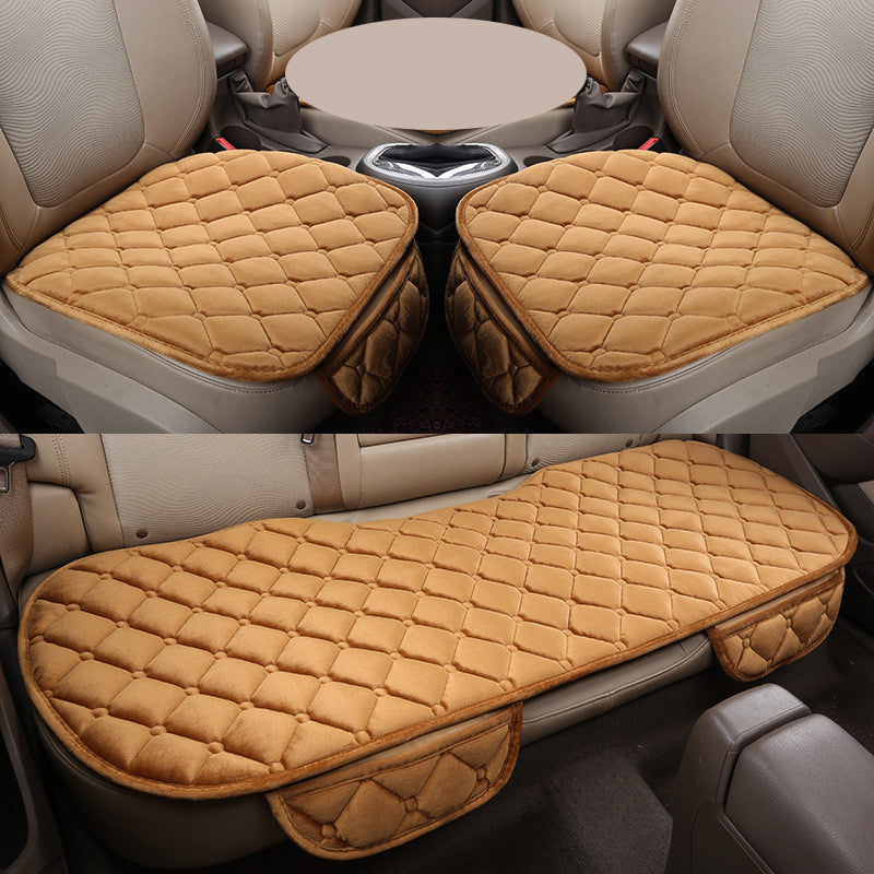 Comfortable plus velvet warm cushion in soft plush fabric, shown in a neutral design