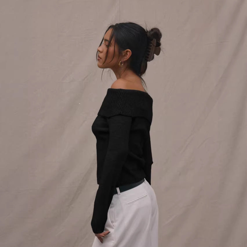Figure-flattering slimming short-length long-sleeve top by My Store