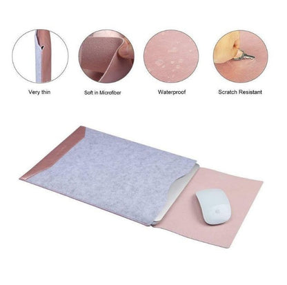 Minimalist laptop sleeve with mousepad in a sleek, protective design
