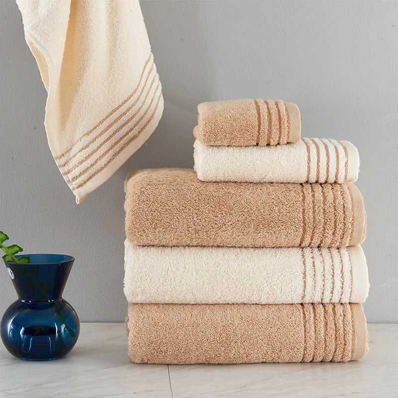 Cotton towel set by My Store, showing soft textured towels in multiple sizes