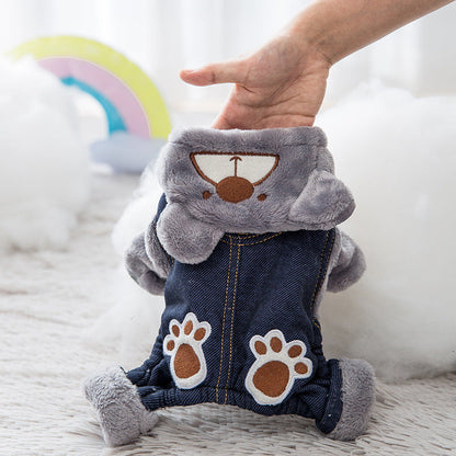 Pet fun paw print bear pet clothes featuring a playful bear and paw print design